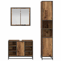 Set di mobili per il bagno 3 pcs Legno vecchio 80 x 33 x 60 cm 3402545
