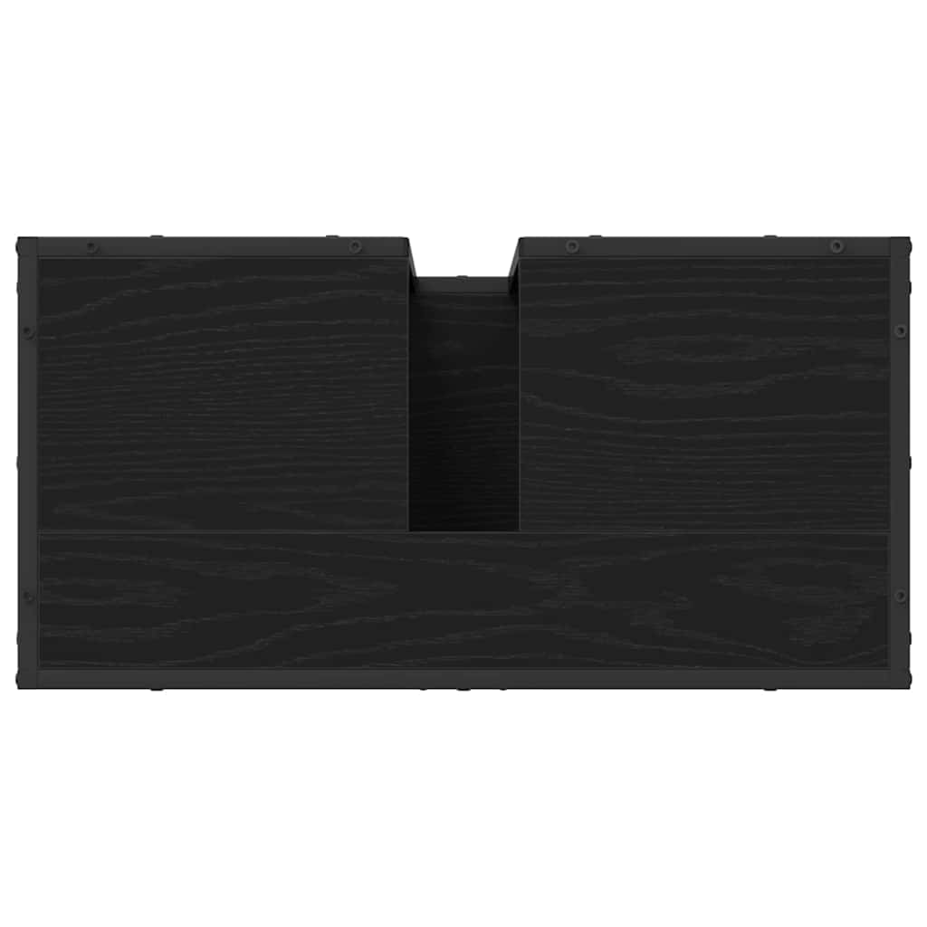 Set di mobili per il bagno 3 pcs Rovere Nero Legno multistrato 3402553