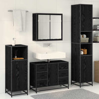 Set di mobili per il bagno 3 pcs Rovere nero 80 x 33 x 60 cm 3402562