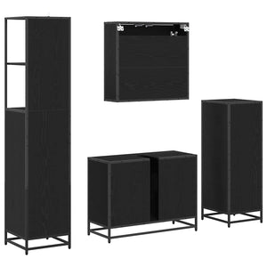 Set di mobili per il bagno 4 pcs Rovere nero 80 x 33 x 60 cm 3402568