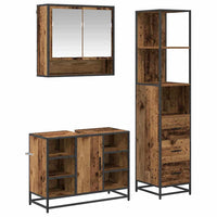 Set di mobili per il bagno con cassetto 3 pcs Legno vecchio 3402569