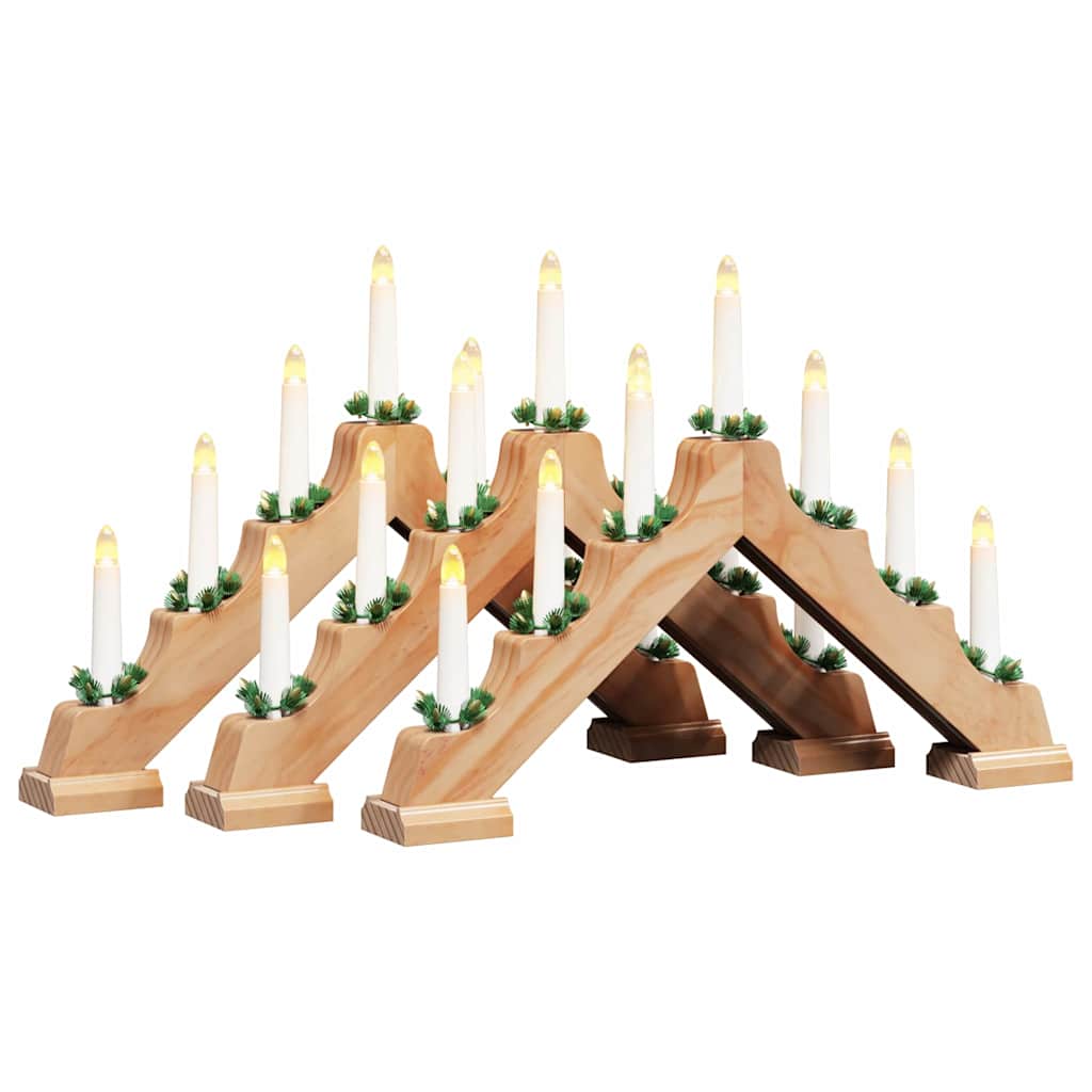 Ponte con Candele di Natale 3 pcs Marrone 39.5 x 5 x 29 cm 42019702