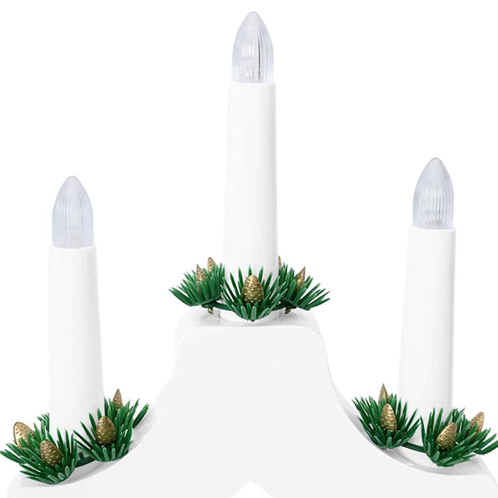 Ponte con Candele di Natale con 7 LED Bianco 39.5 x 5 x 29 cm 42019703