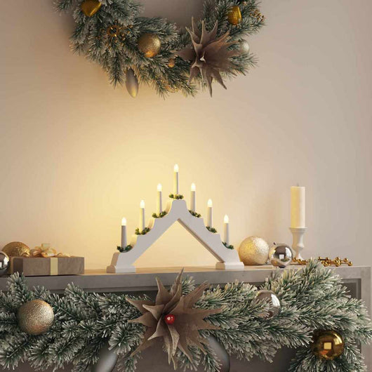 Ponte con Candele di Natale con 7 LED Bianco 39.5 x 5 x 29 cm 42019703