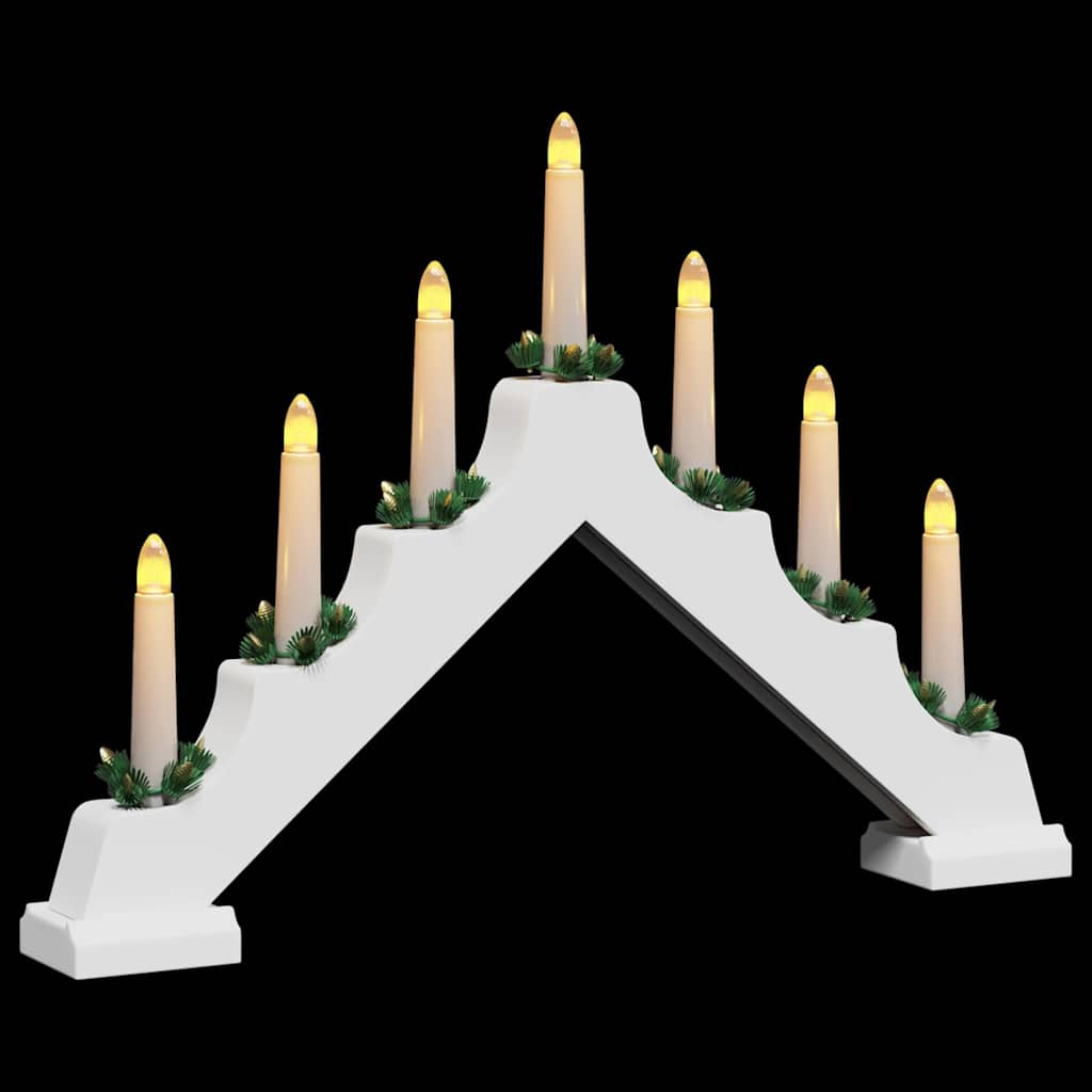 Ponte con Candele di Natale con 7 LED Bianco 39.5 x 5 x 29 cm 42019703