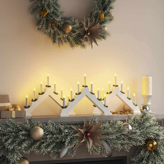 Ponte con Candele di Natale 3 pcs Bianco 39.5 x 5 x 29 cm 42019704