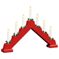 Ponte con Candele di Natale con 7 LED Rosso 39.5 x 5 x 29 cm 42019705