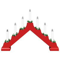 Ponte con Candele di Natale con 7 LED Rosso 39.5 x 5 x 29 cm 42019705