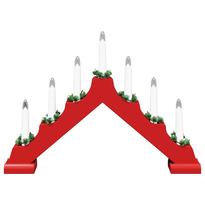 Ponte con Candele di Natale con 7 LED Rosso 39.5 x 5 x 29 cm 42019705