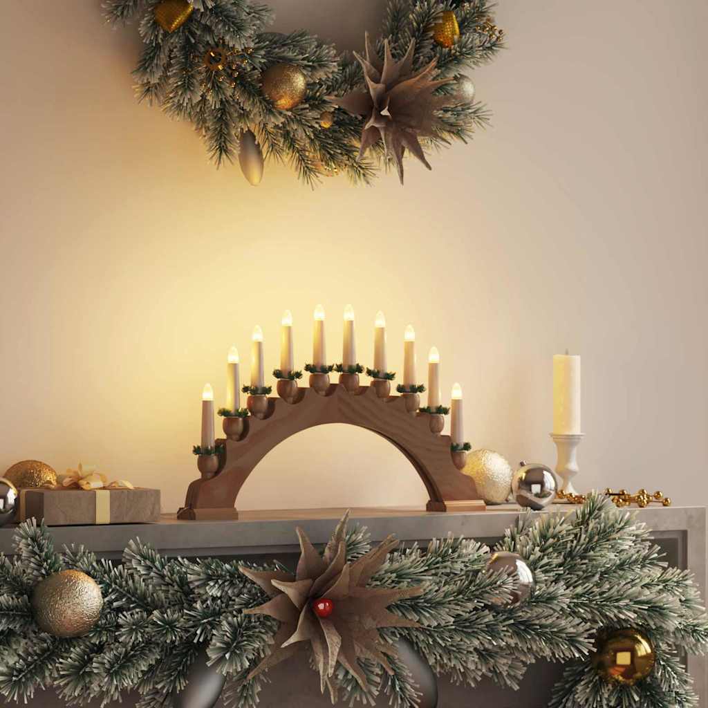 Arco di Candele di Natale con 10 Candele LED Marrone 42019707