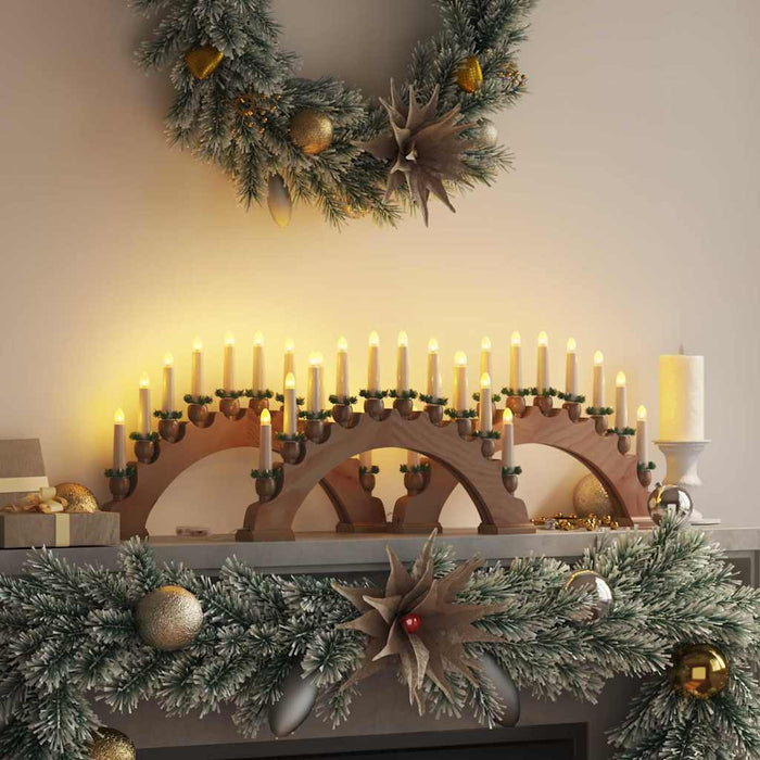 Arco di Candele di Natale con 10 Candele LED 3 pcs Marrone 42019708
