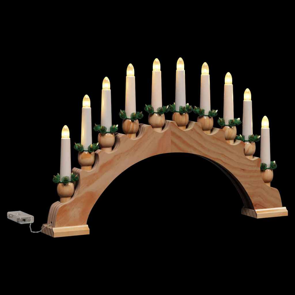 Arco di Candele di Natale con 10 Candele LED 3 pcs Marrone 42019708