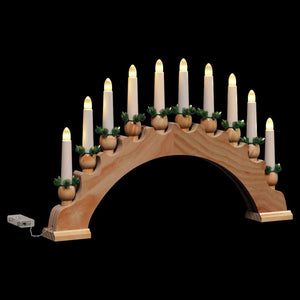 Arco di Candele di Natale con 10 Candele LED 3 pcs Marrone 42019708