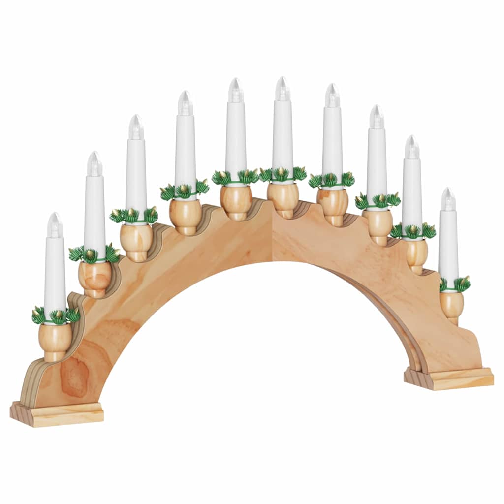 Arco di Candele di Natale con 10 Candele LED 3 pcs Marrone 42019708