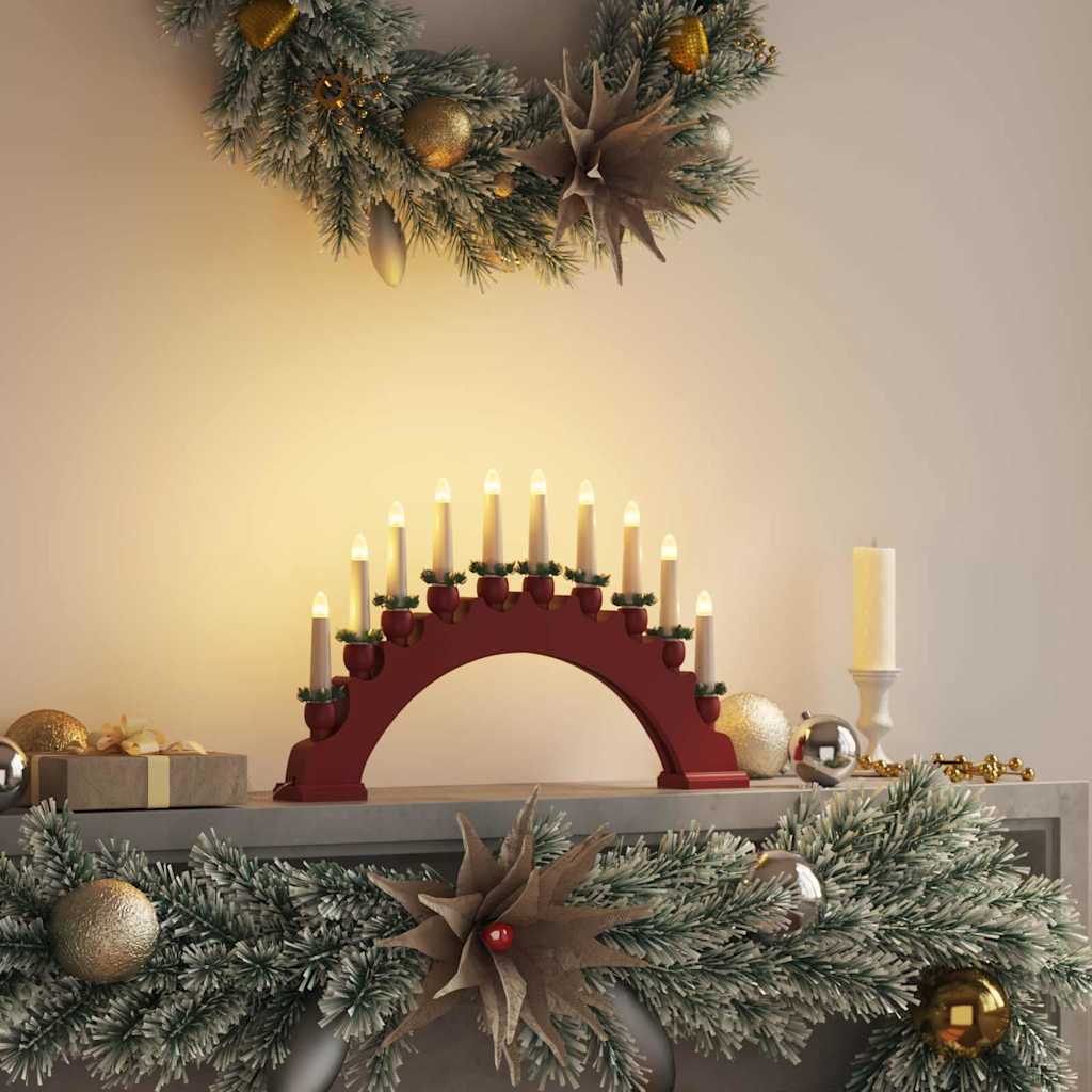 Arco di Candele di Natale con 10 Candele LED Rosso 42019711