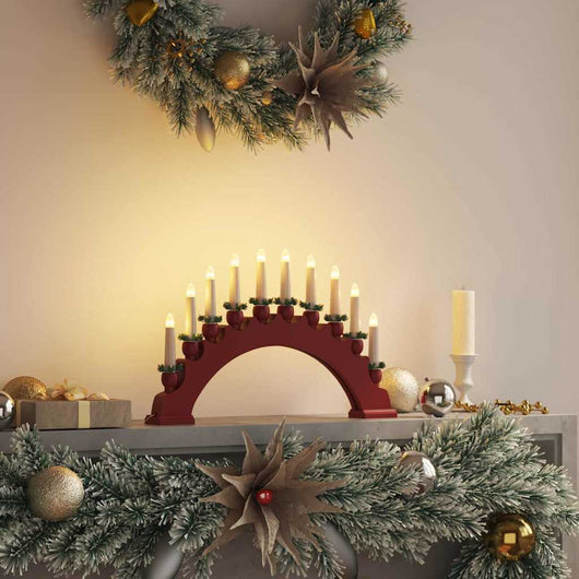 Arco di Candele di Natale con 10 Candele LED Rosso 42019711