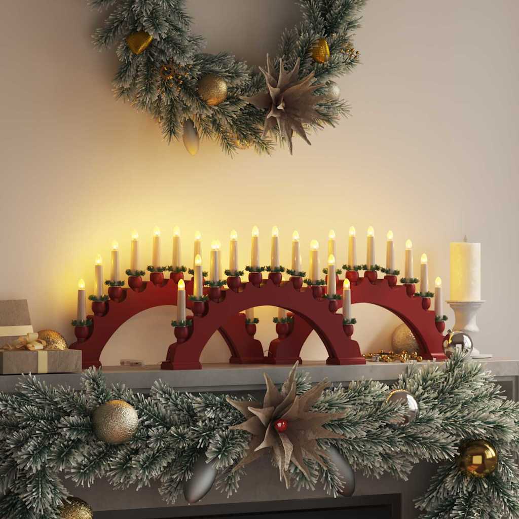 Arco di Candele di Natale con 10 Candele LED 3 pcs Rosso 42019712