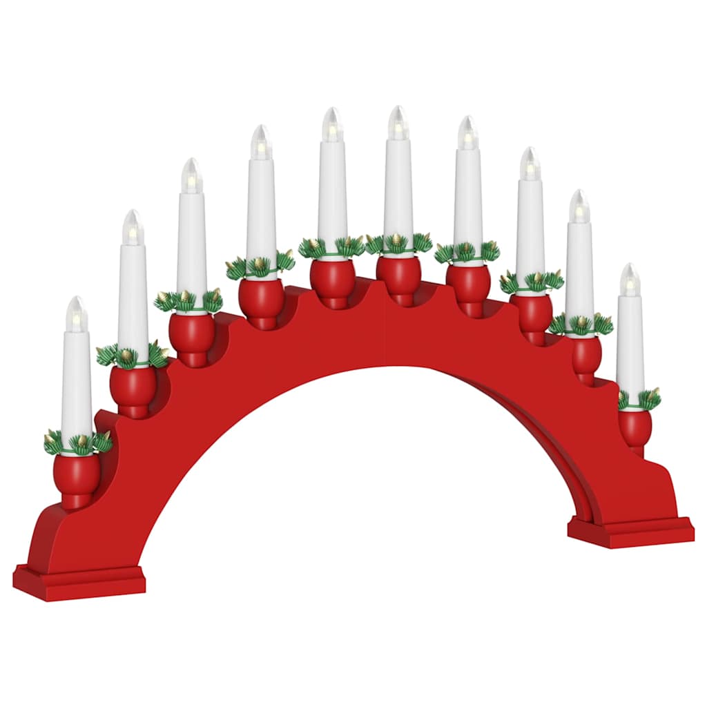 Arco di Candele di Natale con 10 Candele LED 3 pcs Rosso 42019712