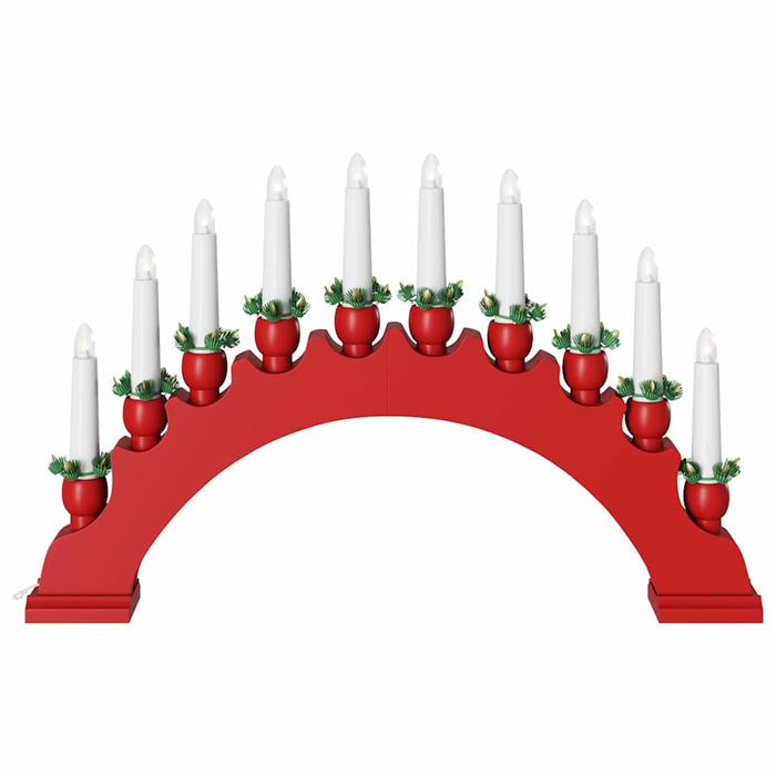 Arco di Candele di Natale con 10 Candele LED 3 pcs Rosso 42019712