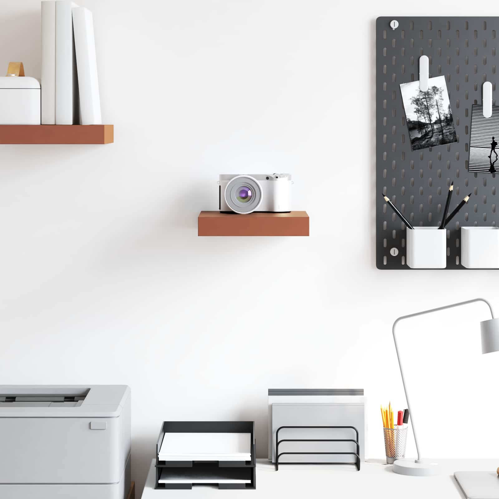 Scaffale da parete Rosso 23 x 23,5 x 4 cm Legno multistrato 42019917