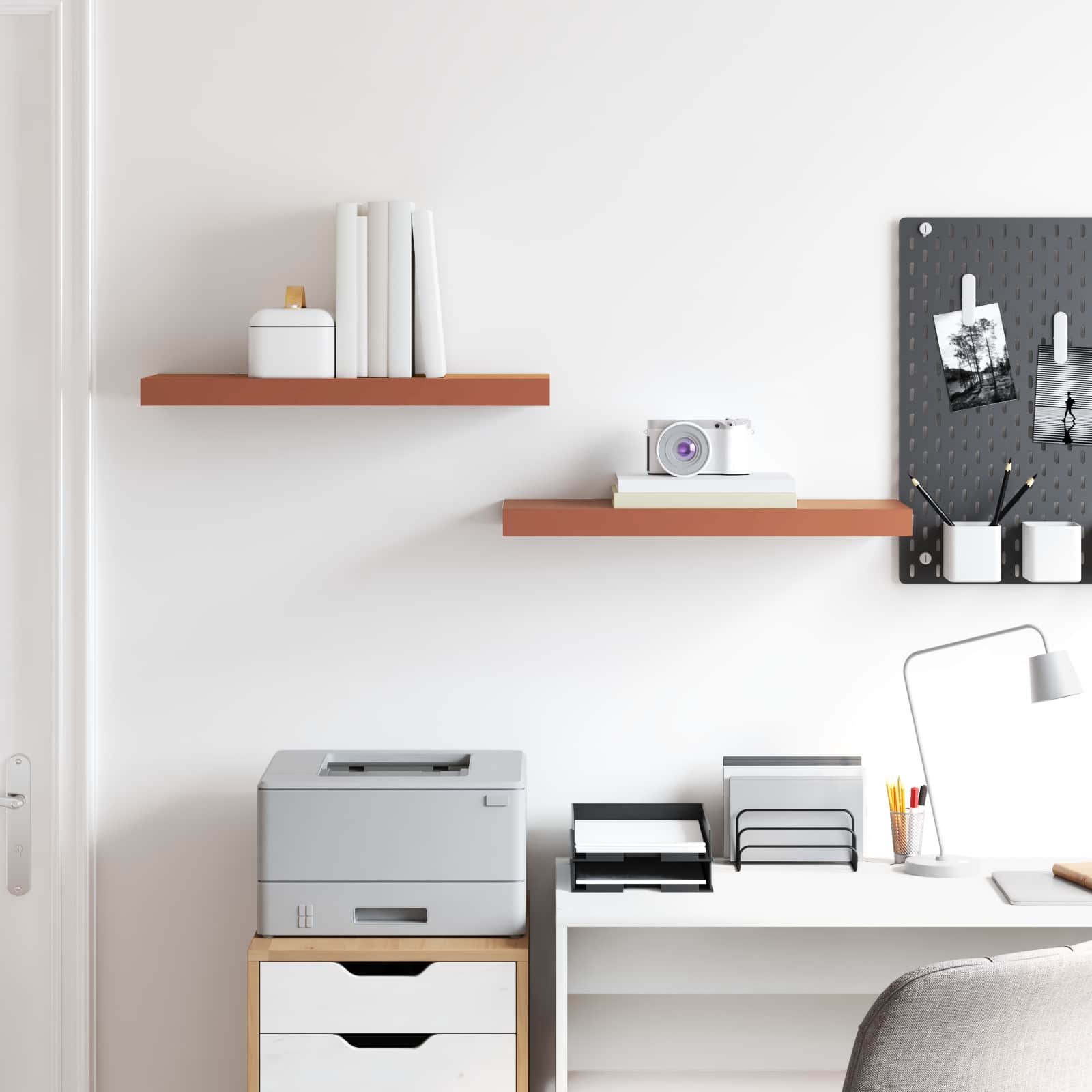 Scaffale da parete 2 pcs Rosso 50 x 23 x 4 cm Legno multistrato 42019927