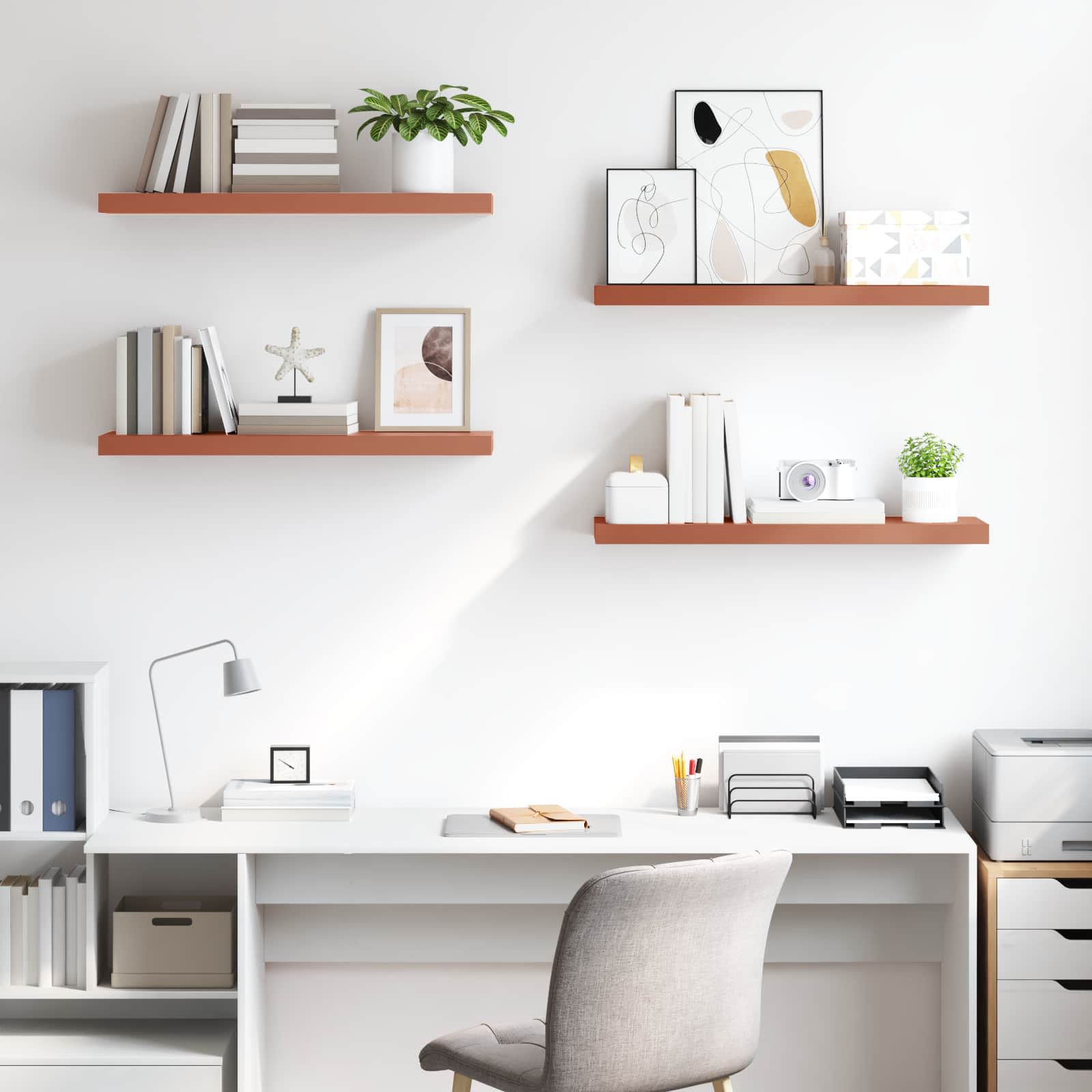 Scaffale da parete 4 pcs Rosso 80 x 23,5 x 4 cm 42019931