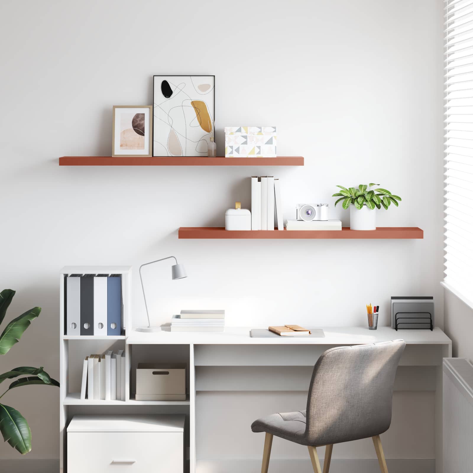 Scaffale da parete 2 pcs Rosso 120 x 23,5 x 4 cm 42019936