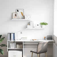 Scaffale da parete 2 pcs Marmo Bianco 80 x 23,5 x 4 cm 42019972