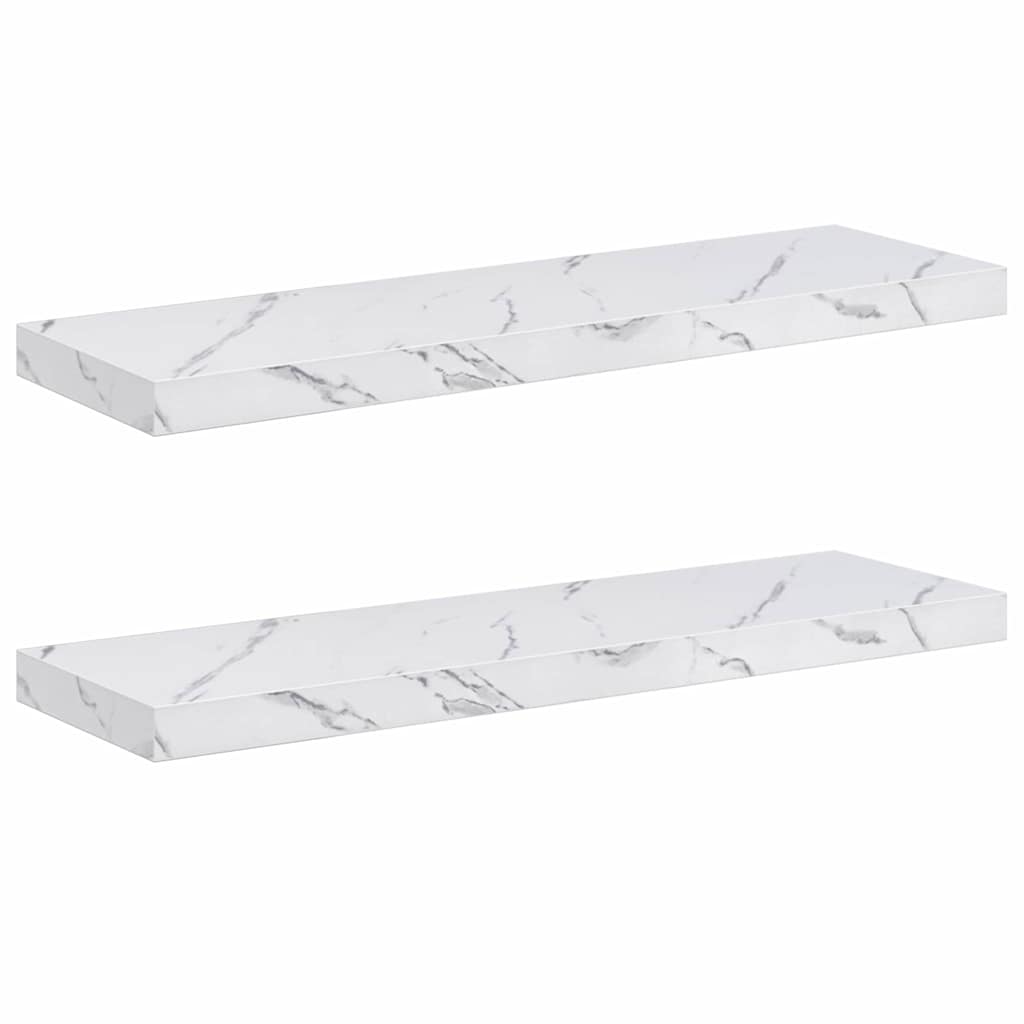Scaffale da parete 2 pcs Marmo Bianco 80 x 23,5 x 4 cm 42019972