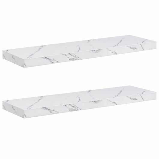 Scaffale da parete 2 pcs Marmo Bianco 80 x 23,5 x 4 cm 42019972