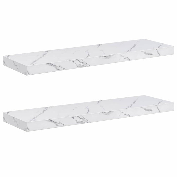Scaffale da parete 2 pcs Marmo Bianco 80 x 23,5 x 4 cm 42019972