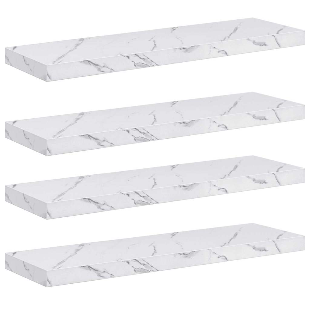 Scaffale da parete 4 pcs Marmo Bianco 80 x 23,5 x 4 cm 42019973