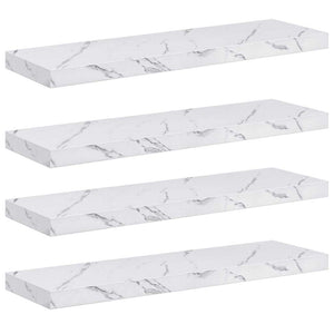 Scaffale da parete 4 pcs Marmo Bianco 80 x 23,5 x 4 cm 42019973