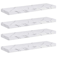 Scaffale da parete 4 pcs Marmo Bianco 90 x 23,5 x 4 cm 42019976