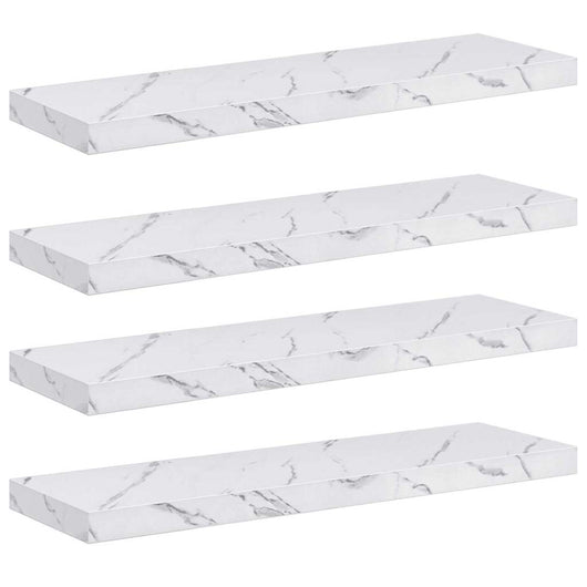 Scaffale da parete 4 pcs Marmo Bianco 90 x 23,5 x 4 cm 42019976