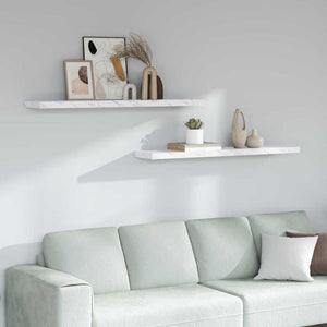 Scaffale da parete 2 pcs Marmo Bianco 120 x 23,5 x 4 cm 42019978