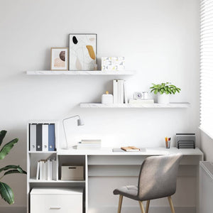 Scaffale da parete 2 pcs Marmo Bianco 120 x 23,5 x 4 cm 42019978