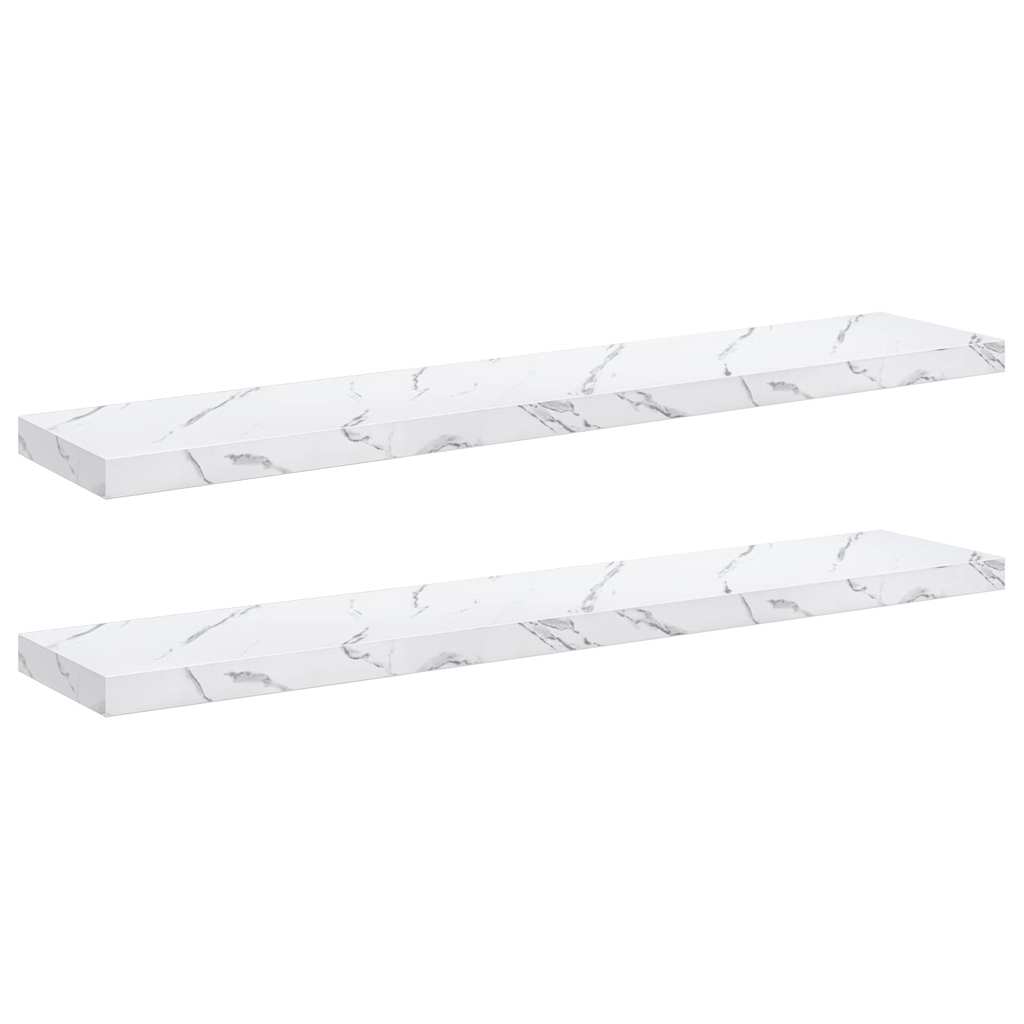 Scaffale da parete 2 pcs Marmo Bianco 120 x 23,5 x 4 cm 42019978