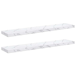 Scaffale da parete 2 pcs Marmo Bianco 120 x 23,5 x 4 cm 42019978