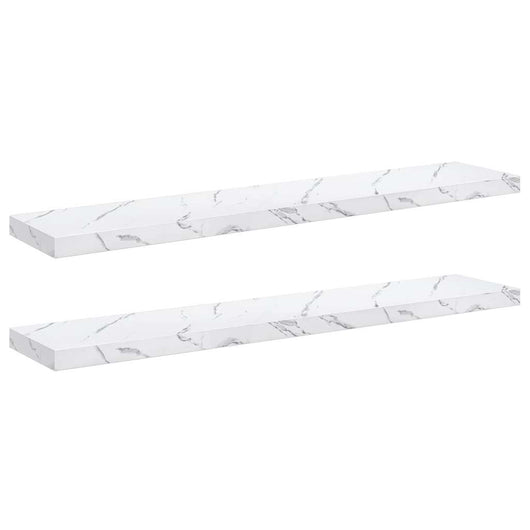 Scaffale da parete 2 pcs Marmo Bianco 120 x 23,5 x 4 cm 42019978