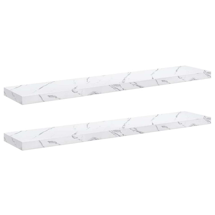 Scaffale da parete 2 pcs Marmo Bianco 120 x 23,5 x 4 cm 42019978