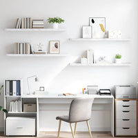 Scaffale da parete 4 pcs Marmo Bianco 120 x 23,5 x 4 cm 42019979