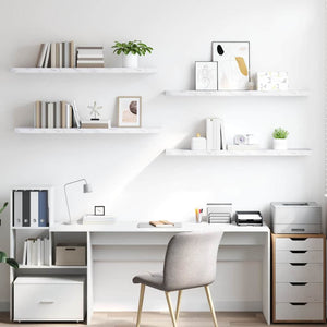 Scaffale da parete 4 pcs Marmo Bianco 120 x 23,5 x 4 cm 42019979