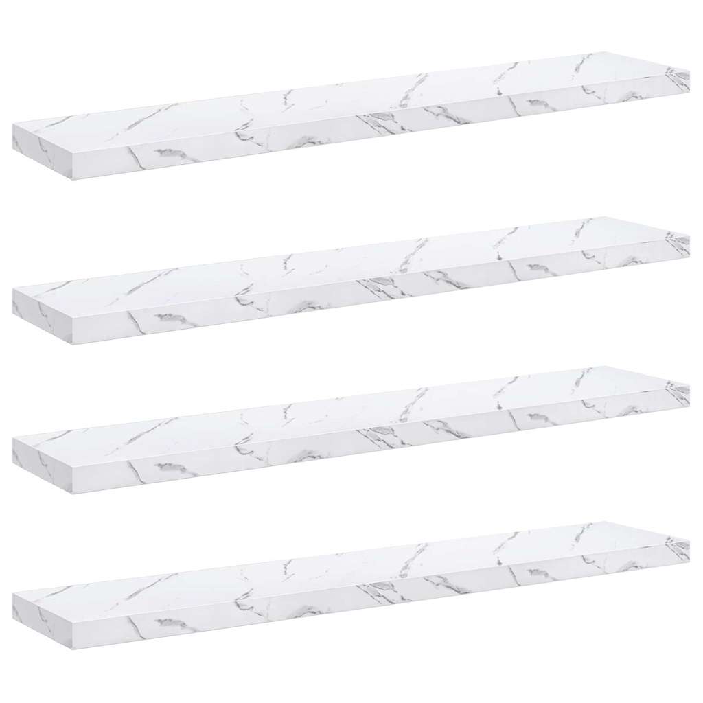 Scaffale da parete 4 pcs Marmo Bianco 120 x 23,5 x 4 cm 42019979