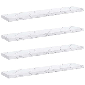 Scaffale da parete 4 pcs Marmo Bianco 120 x 23,5 x 4 cm 42019979