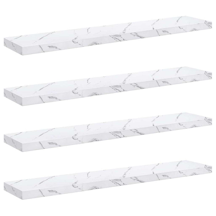 Scaffale da parete 4 pcs Marmo Bianco 120 x 23,5 x 4 cm 42019979