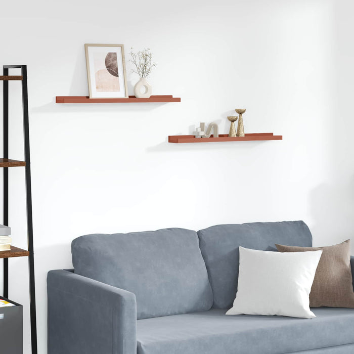 Scaffale da parete 2 pcs Rosso 60 x 9 x 3 cm Legno multistrato 42020002