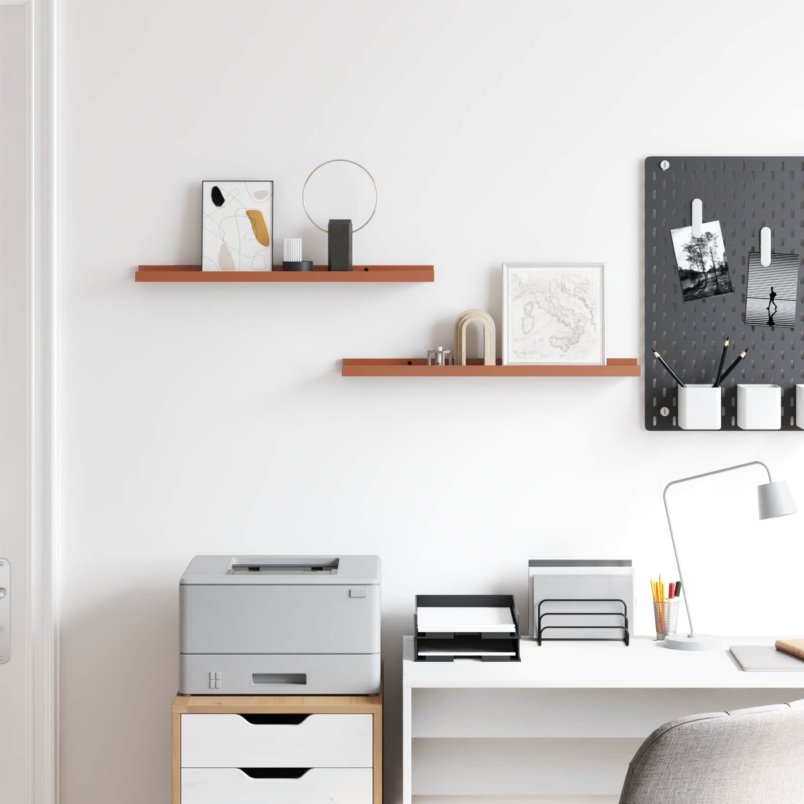 Scaffale da parete 2 pcs Rosso 60 x 9 x 3 cm Legno multistrato 42020002