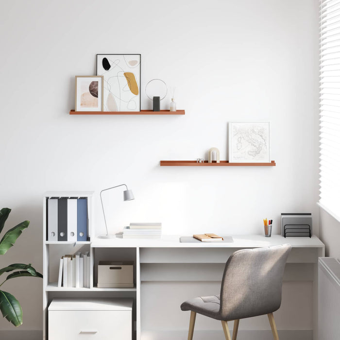 Scaffale da parete 2 pcs Rosso 80 x 9 x 3 cm Legno multistrato 42020003