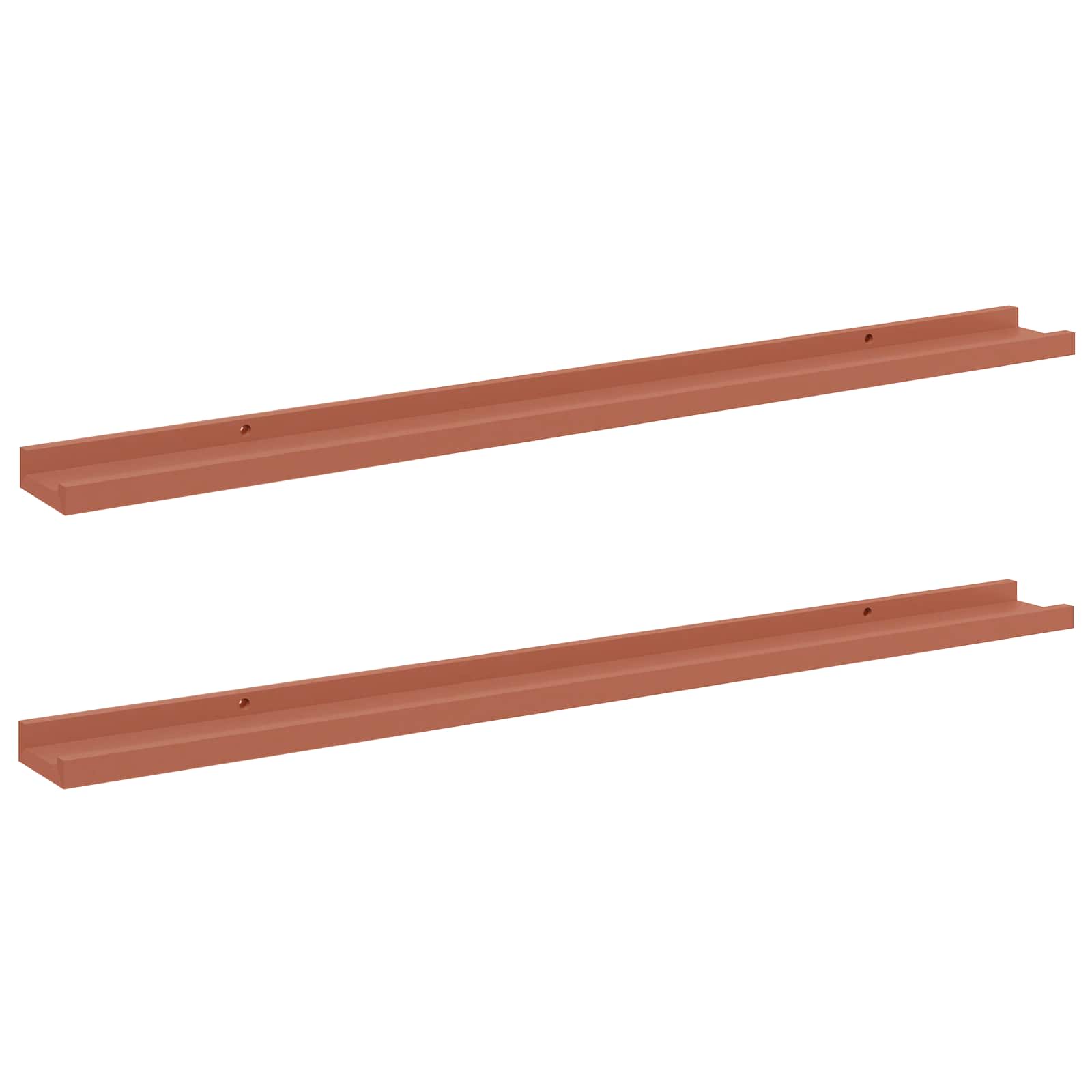 Scaffale da parete 2 pcs Rosso 100 x 9 x 3 cm Legno multistrato 42020004